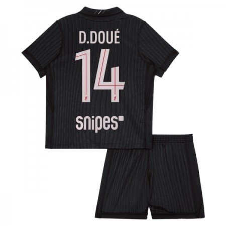 Jalkapallo Pelipaidat/Peliasut Paris Saint-Germain D. Doue 14 Jordan Lasten Neljäspelipaita 2025-26